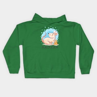 Mouse cheese cartoon Kids Hoodie